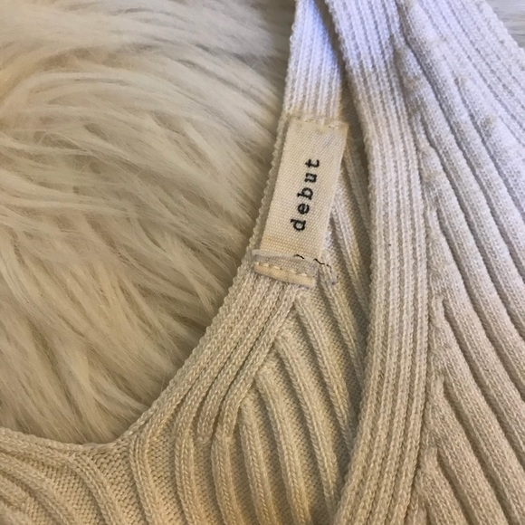 White Ribbed Knit Tank Top - Picture 2 of 2